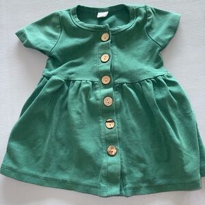 Stylish‎ Green Button-Up Kids Dress